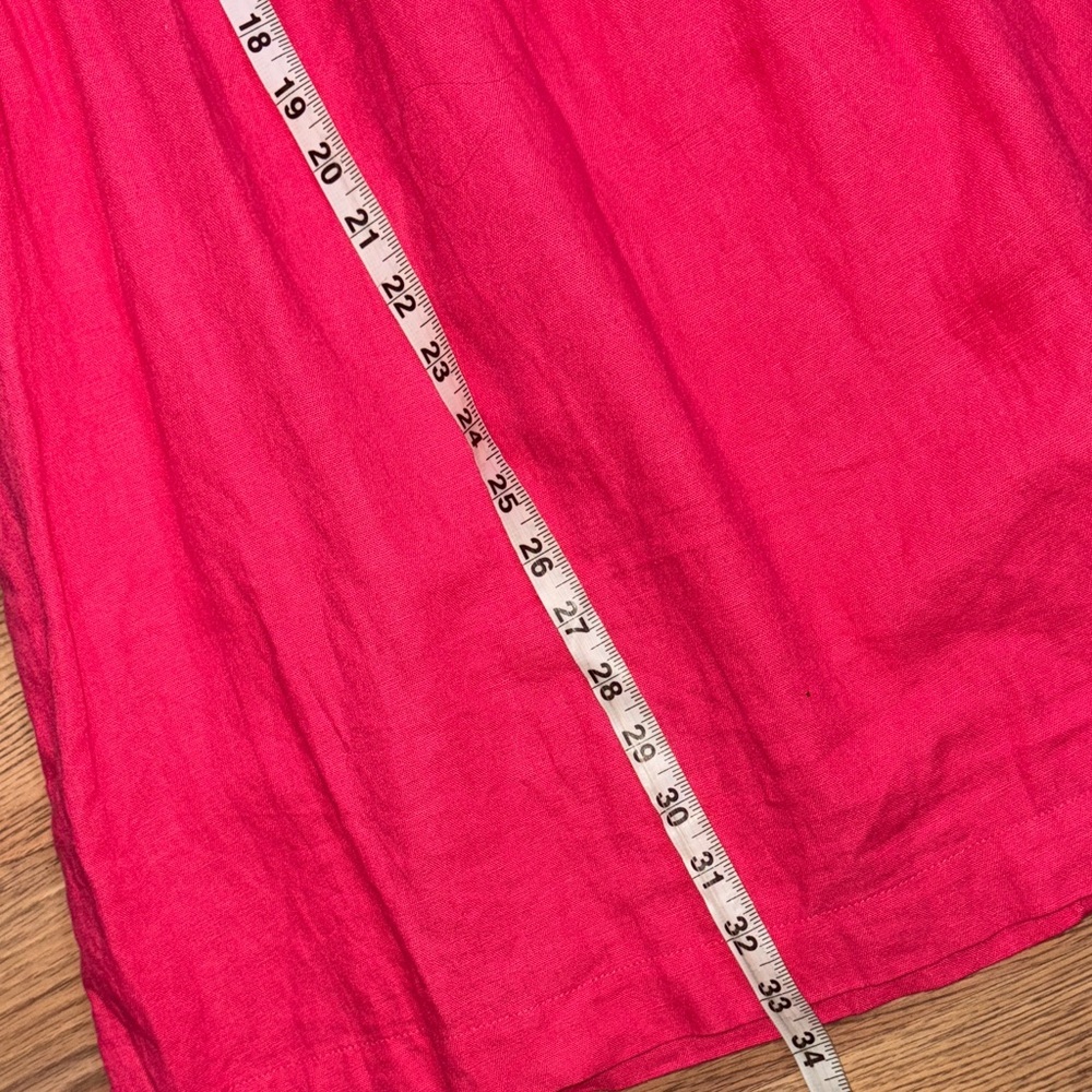 Women's Pink babydoll v neck dress with pockets - Picture 8 of 9